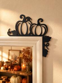 1pc Halloween Black Pumpkin Door Corner Decor, Pumpkin Vine Door Frame Hanging Ornament, Black Pumpkin Wall Corner Pendant, Halloween Door Header Decoration, Pumpkin Shaped Door Decor, Autumn Pumpkin Wall Hanging, Door Side Corner Decoration, Pumpkin Leaf Wall Decor, Haunted House Theme Decoration, Halloween Entrance Arrangement, Door Frame Top Decoration, Living Room Entrance Wall Accent, Hallway Doorway Hanging Decor, Window Corner Decoration - Door Frame Decoration Q - View 10