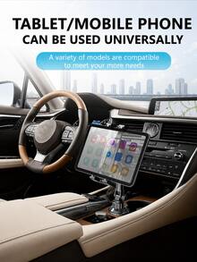 Universal Car Cup Holder Phone & Tablet Mount, Telescopic Rotating Cup Slot Navigation Stand With Spring Tension Clip, Anti-Slip & Anti-Vibration, Compatible With Smartphones, GPS And Tablets Up To 12 Inches, Car Interior Accessory - Cup Holder Bracket - View 5