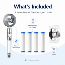Turbo Wind Shower Head Set With 4 Replacement Filter Cartridges, High Pressure Filtration Handheld Shower Head, Water-Saving Bathroom Shower Accessory, Suitable For Home, Dorm, Apartment - Multiple Styles - View 9
