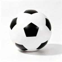 Before Inflation: 39.3 Inches Large Inflatable Soccer Ball Giant Blow Up Beach Football For Swimming Pool Beach Backyard Party Games - Black and White - View 7