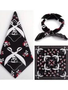 5pcs/3pcs/1pc Pirate Skull Bandana - Hip Hop Street Dance Headscarf For Pirate Costume Accessory - Unisex Motorcycle Riding Face Mask - Cycling, Hiking And Outdoor Sports Face Mask Headscarf - Multicolor - View 1