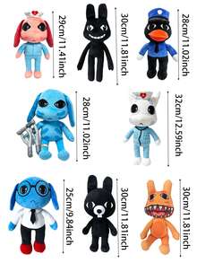 BLUESLEMON Boneka Plush Hewan Kartun Rumah Sakit, Boneka Lembut Berbentuk Hewan Dokter, Perawat, Polisi, Kelinci, Kucing, Rusa Monster Horor yang Lucu, Hadiah Dekorasi Koleksi untuk Remaja dan Dewasa - MultiWarna - View 11