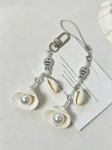 Summer Ocean Shell & Conch Phone Lanyard, Suitable For Phone Cases, Handbags And Keys, Unisex, Perfect Birthday And Summer Vacation Gift For Girls - Silver - View 2