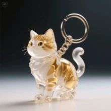 1pc Cute Transparent Cat Fur Storage Box Pendant, Gashapon Style Cat Fur Storage Capsule, Gashapon Style Keychain Charm, Pet Memorial Collection, Transparent Fur Storage Box, Cat Fur Storage Bottle Keychain, Cute Animal Fur Storage Pendant - Multicolor - View 3