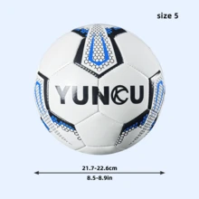 1個 YUNCU 耐磨足球，訓練賽事足球，體能運動，防滑縫製球，適用於室內與室外 - 彩色 - 查看 7