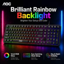 AOC GK116 104 Keys Mechanical Wired Gaming Keyboard, RGB Backlight USB Plug And Play Luminous Keyboard, Universal For Desktop Notebook Home Gaming Office Daily Typing - View 2