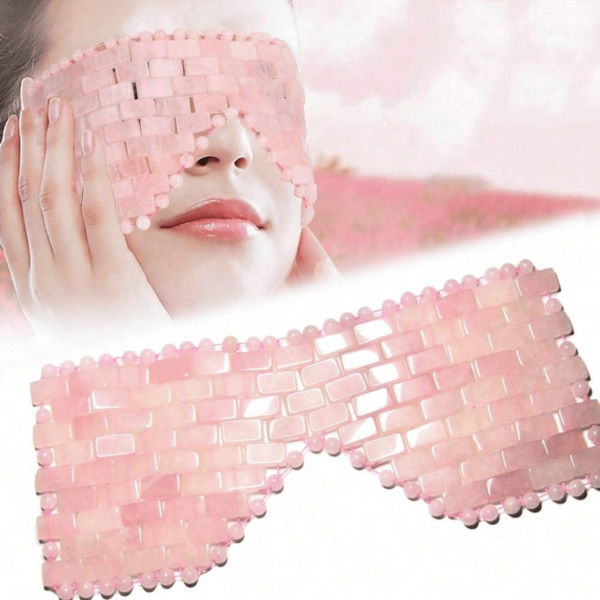 1pc Natural Jade Eye Mask Massager, With Rose Quartz Jade Eye Relaxation Massage Stone, Suitable For Skincare And Beauty, Ideal Gift For Girlfriend Or Mother. Eye Mask Cold Compress Gifts For Women