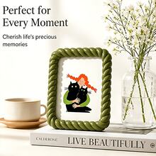 Vintage Rope Art Photo Frame Set, Suitable For Desktop Decor And Rustic Wedding Table, Carrying Precious Memories, Perfect Gift For Thanksgiving, Halloween And Christmas - 1PC - View 4