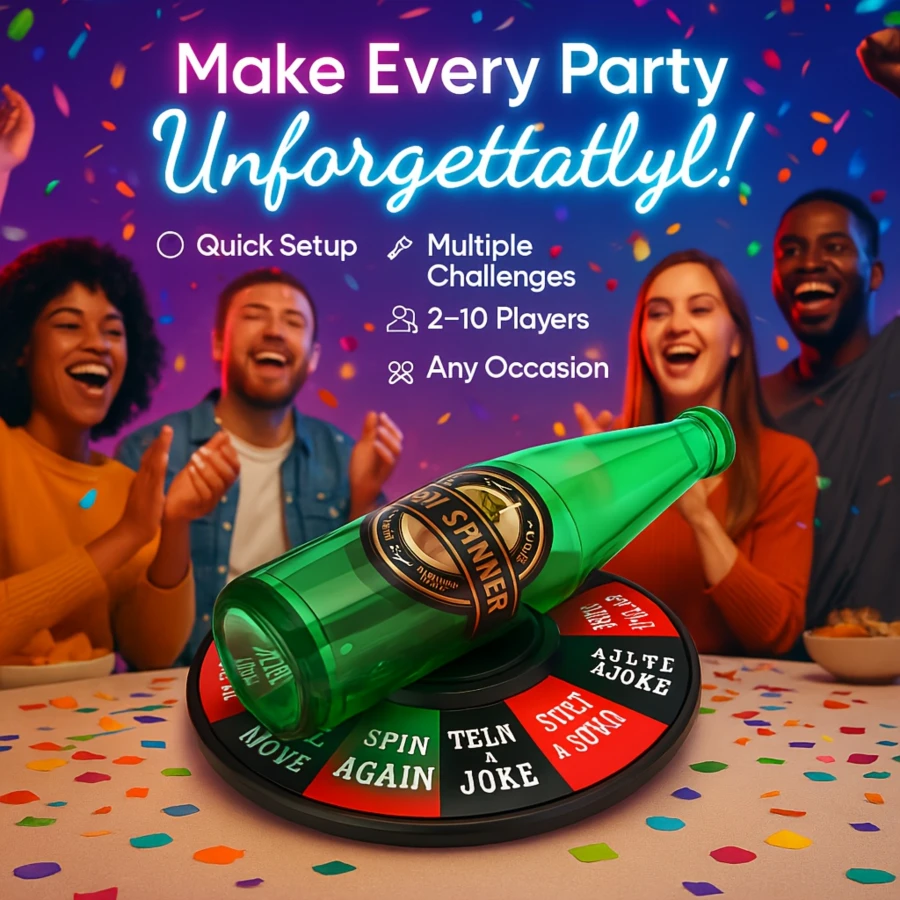 Party Beer Bottle Spinning Game, Truth Or Dare, Multi-Player Interaction, Suitable For Parties, Team Building, Christmas, Halloween - Multicolor - View 1