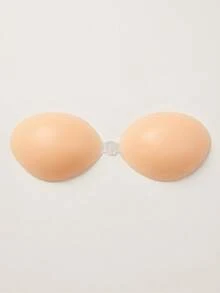 YIYANG 1 Pair Women's Self-Adhesive Silicone Strapless Bra, Invisible Elastic Band & Push-Up Design, Invisible Adhesive Bra, Perfect For Wedding And Prom Dresses - Apricot - View 5