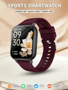QAGSFLC Unisex Smart Watch With Wireless Calling & Message Alerts, Pedometer, Calorie, Distance Tracking, Multi-Sport Modes, Music Control, Remote Camera, Alarm, Metal Case & Silicone Strap, 180mAh Battery, USB Charging, Multi-Function Smart Watch For Smartphones, Holiday Gift, Birthday Gift - Multicolor - View 4