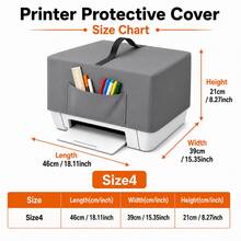 Printer Protective Cover-5 Sizes Available, 2 Colours(Black/Grey), Heavyweight 300D Oxford Fabric, The Bottom Features A Drawstring Design, Front Storage Pocket. Suitable For Printer(Only The Protective Cover) - Black - View 9