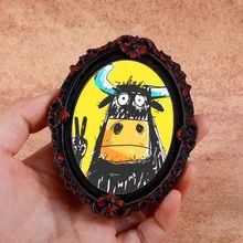 1pc Wooden Photo Frame Fridge Magnet, Exorcist Cat Pattern Fridge Magnet - Suitable For Home, Office, Study Room Fridge Decoration - Fridge Magnet! - one-size - View 23