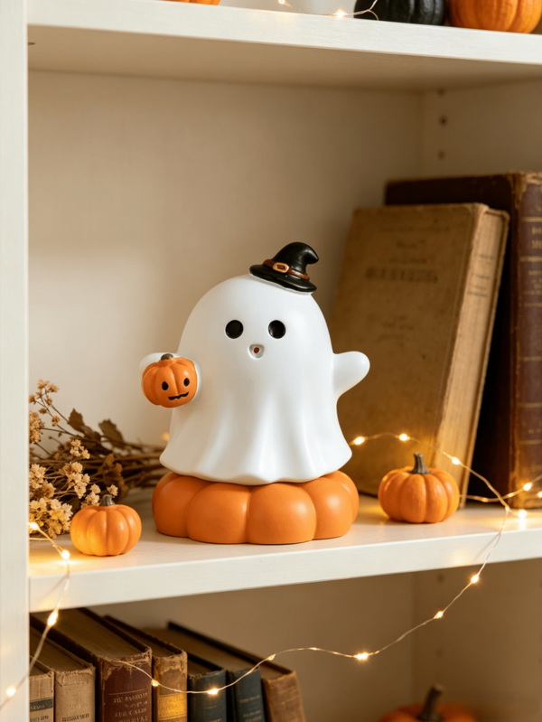 Autumn Halloween Party Decor 360° Rotating Skull Statue With Pumpkin Base, Spooky Gothic Style Desktop Ornament, Home Room Decor, Bedroom Aesthetic Indoor Decorative Statue, Creative Gift, Bedroom Decor, Autumn Decor, Halloween Decor