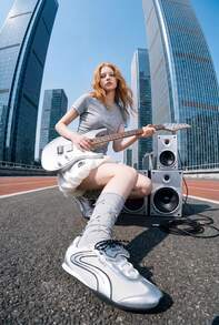 Kappa Silver White Cross Strap Mary Jane Shoes Y2K Ballet Style Thin Sole Retro Casual Sports Racing Shoes - Silver/Classic White - View 3