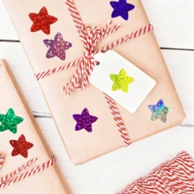 500pcs/Roll Colorful Shiny Star Stickers, Reward Stickers Party Decoration, Business Label Scrapbooking Stickers, Self-Adhesive Disposable - Perfect For Rewards, Crafts And Decorations - Star - View 3
