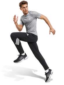 Adidas 男子百搭健身舒適運動跑步訓練休閒長褲 - 黑色 - 查看 3