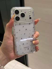 新款 17 Pro Max 手機殼 17 Pro 保護殼，高級亮片星星設計，奢華時尚女款，16 Pro 14 15 全包防摔，極簡熱銷款 - 無色 - 查看 2