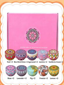 20/12/8/4/2/1pcs Vintage Pattern Smokeless Long-Lasting Scented Candles, Comes With Colorful Gift Box, Rich Fragrance, Suitable For Home And Hotel Room Decoration, Perfect Choice To Decorate Your Home And Bedroom. Also Great For New Semester, Halloween And Christmas Gifts - Multiple Styles - View 18