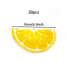20入/40入檸檬餐巾紙，夏季水果檸檬片造型紙餐巾，檸檬柑橘水果餐具套組，夏季熱帶生日派對裝飾 - 彩色 - 查看 6