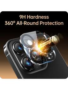 Yezodawee 1片相機鏡頭玻璃保護蓋 [多層保護] 相容 iPhone 17 Pro Max/17 Pro/17 Air/17、16 Pro Max/16 Pro/16 Plus/16、15 Pro Max/15 Pro/15 Plus/15、14 Pro Max/14 Pro/14 Plus/14、13 Pro Max/13 Pro/13/13 Mini、12 Pro Max/12 Mini、11 Pro Max/11 Pro/11 系列，鋼化玻璃保護蓋，夜間攝影防眩光，3D 立體，相機保護 - 無色 - 查看 3