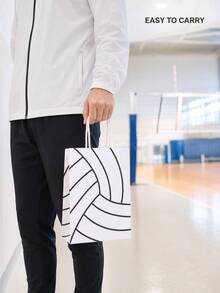 6pcs Volleyball Gift Bags With Handles, Sports Ball Pattern Packaging, Suitable For Birthday, Team Celebration, Competition, School Event, Shopping, Gift Wrapping, Party Favors And Sports Gift Supplies - Multicolor - View 3
