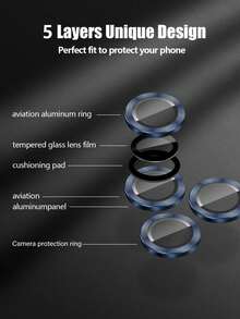 CASECOPS 3Set/9Pcs 9H Tempered Glass Camera Lens Protector With Metal Ring – Compatible With IPhone 17/17 E/17 Air/17 Pro/17 Pro Max/16/16 Pro/16 Plus/16 Pro Max/14 Pro (6.1-Inch) And 14 Pro Max (6.7-Inch); Features Scratch-Resistant HD Coverage And A Metal Ring For Maximum Protection. - Blue-9pcs - View 4