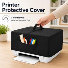 Printer Protective Cover-5 Sizes Available, 2 Colours(Black/Grey), Heavyweight 300D Oxford Fabric, The Bottom Features A Drawstring Design, Front Storage Pocket. Suitable For Printer(Only The Protective Cover) - Black - View 4