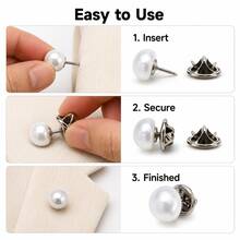 10pcs Mixed Color Women's Shirt Pearl Brooch Buttons, Shirt Pins, Invisible Buttons, Suitable For Girls' And Women's Clothing, Cardigans, Dresses (Cardboard Not Included) - Multicolor - View 8