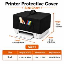 Printer Protective Cover-5 Sizes Available, 2 Colours(Black/Grey), Heavyweight 300D Oxford Fabric, The Bottom Features A Drawstring Design, Front Storage Pocket. Suitable For Printer(Only The Protective Cover) - Black - View 17