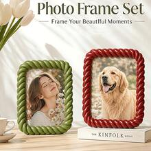 Vintage Rope Art Photo Frame Set, Suitable For Desktop Decor And Rustic Wedding Table, Carrying Precious Memories, Perfect Gift For Thanksgiving, Halloween And Christmas - 1PC - View 1