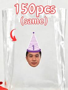 1/10/25/50/100/150件可客製化生日貼紙，個性化臉孔年齡數字，派對帽杯子標籤，禮物吊牌，派對裝飾，單身女派對杯子蛋糕裝飾頂飾 - 多色(Stickers) - 查看 12