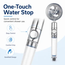 Turbo Wind Shower Head Set With 4 Replacement Filter Cartridges, High Pressure Filtration Handheld Shower Head, Water-Saving Bathroom Shower Accessory, Suitable For Home, Dorm, Apartment - Multiple Styles - View 5