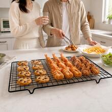 1pc Pure Metal Bread Cooling Rack - Non-Stick, Food Mesh Tray, Suitable For Baking And Cooking, Perfect For Cakes, Cookies - Essential Kitchen Tool For Home Bakers - View 1