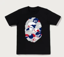 Ape Head Graphic Tee,Camiseta con Gráfico de Cabeza de Simio, Estilo Retro Punk Urbano, 100% Algodón, Cuello Redondo, Unisex, Camiseta de Verano para Uso Diario - Negro - Ver 12