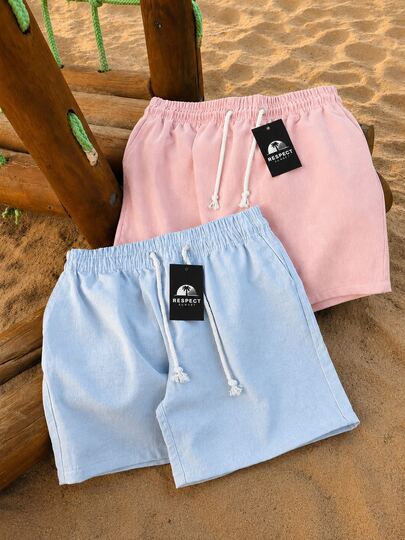 Kit 2 Bermuda Linho Masculina Luxo Casual Short Praia Verão Mauricinho Old Money