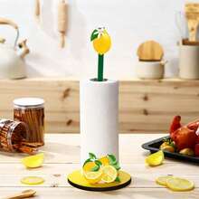 Lemon Wooden Vertical Paper Towel Holder, Cute Fruit Theme Kitchen Countertop Decor, Fun Desktop Roll Paper Dispenser, Suitable For Kitchen, Farmhouse Home Decor - View 8