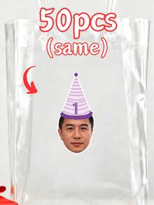 1/10/25/50/100/150件可客製化生日貼紙，個性化臉孔年齡數字，派對帽杯子標籤，禮物吊牌，派對裝飾，單身女派對杯子蛋糕裝飾頂飾 - 多色(Stickers) - 查看 15