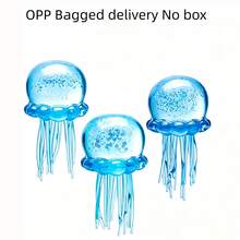 1pc Transparent Jelly TPR Jellyfish Squeeze Toy, Tear-Resistant Stretchable Stress Relief Fingertip Toy, Home Relaxation Decor, Ocean Scene Photography Prop - Multicolor - View 6