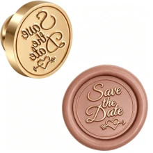 1個 Save The Date 英文文字圖案蠟封印章頭（不含手柄）－婚禮邀請函蠟封印章－禮品包裝蠟印 - 預留日期 - 查看 4