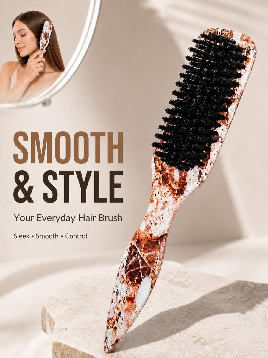 1pc Unscented Professional Hair Comb/Beard Brush, Hair Styling Tool, Edge Control Comb, Professional Smooth Back Comb With Cutting And Cleaning Functions, Smooth And Easy To Comb, Suitable For All Hair Types, Edge Control Comb, Professional Smooth Back Comb, Suitable For Creating Smooth Ponytails And Braids, Pointed Tail Styling Tool, Used For Fixing Flyaway Hair And Applying Side Beard Wax, Suitable For Bathroom Use, Scalp Massage, Back To School, Travel, Daily Use, Also An Excellent Gift For Friends And Family - Multicolor - View 1