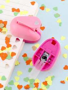 1pc Heart-Shaped Embossing DIY Tool (Suitable For Cards And Fabrics) - Handheld Heart Pattern Embossing Machine, Perfect For Scrapbooking, Paper Crafts And Gift Making; Manual Punching/Embossing Tool, Card Making Supplies, Valentine's Day Gift, Back To School Supplies - Multicolor - View 2