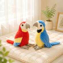 1pc Cute Realistic Parrot Plush Doll Soft Stuffed Doll Parrot Pendant Parrot Doll Decoration Ornament Children's Doll Birthday Gift Christmas Gift - Multicolor - View 2