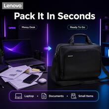 Lenovo Laptop Computer Bag 38.1cm, Minimalist Style Shock Absorbing Thick Liner, Portable Commuter Bag For Student Office Worker Daily Travel Notebook Storage - View 5