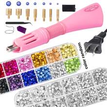 cgelaero Hot Melt Rhinestone Applique Tool Set, Rhinestone Applicator Machine, Heat-Fix Rhinestone Applique Tool Set, Rhinestone Applicator Machine, Rhinestone Applicator Machine, Suitable For Clothing, Fabric, Wood, Cardstock, Leather Heat-Fix Rhinestone Applicator Gun Set - Multicolor - View 10