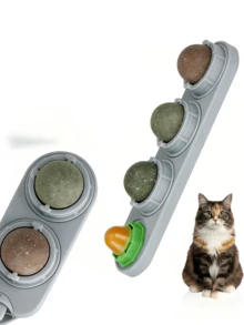 4-In-1 Cat Lick Ball, Can Be Fixed By Wall Mounting And Pasting, Relieves Stress, Bite-Resistant, Designed As A Set Of Four Styles To Amuse Cats And Ease Their Boredom - Random Color - View 9