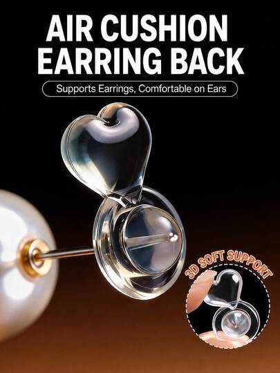 10/30/50 pièces Fermoirs d'oreilles en silicone en forme de cœur, convient pour les boucles d'oreilles lourdes, coussinets de soutien invisibles, empêche l'affaissement du lobe de l'oreille, sécurise les clous d'oreilles et les boucles d'oreilles pendantes