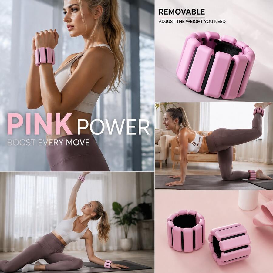 Silicone Detachable Weighted Ankle & Wrist Weights, Adjustable Fitness Weight Bands For Yoga, Pilates, Running, Walking, Strength Training - Multicolor - View 1