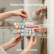 1pc Pastel Silicone Cat Paw Button Keychain Mini Mechanical Keyboard Pendant Portable Bag Charm Fashion Backpack Hanging Ornament Daily Carry Decorative Key Ring Accessory For Women Students - Multi-color - View 4