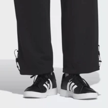 Adidas Pantalones deportivos casuales de corte holgado para hombre, pantalones cortos de punto cómodos con pierna recta ajustable, otoño/invierno, IT3968 - Negro - Ver 5